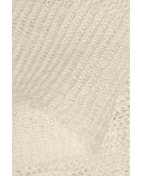 weißer flauschiger Pullover mit einem Rundhalsausschnitt von Acne Studios