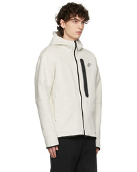 weißer Fleece-Pullover mit einem Kapuze von Nike