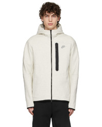 weißer Fleece-Pullover mit einem Kapuze von Nike