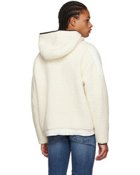 weißer Fleece-Pullover mit einem Kapuze von Zegna