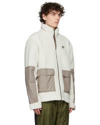 weißer Fleece-Pullover mit einem Reißverschluß von Nike