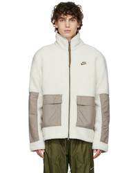 weißer Fleece-Pullover mit einem Reißverschluß von Nike