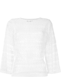 weißer Häkel Pullover mit einem Rundhalsausschnitt von Isabel Marant