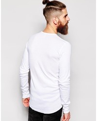 weißer Henley-Pullover von American Apparel