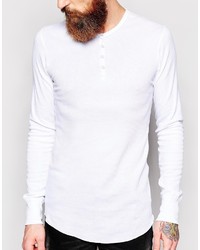 weißer Henley-Pullover von American Apparel