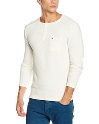weißer Henley-Pullover von Hilfiger Denim