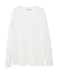 weißer Henley-Pullover von Mango