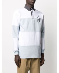 weißer horizontal gestreifter Polo Pullover von JW Anderson