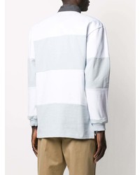 weißer horizontal gestreifter Polo Pullover von JW Anderson