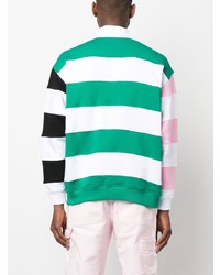 weißer horizontal gestreifter Polo Pullover von MSGM