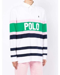 weißer horizontal gestreifter Polo Pullover von Polo Ralph Lauren