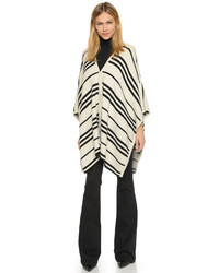 weißer horizontal gestreifter Poncho von Alice + Olivia