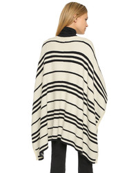 weißer horizontal gestreifter Poncho von Alice + Olivia