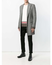 weißer horizontal gestreifter Pullover mit einem Rundhalsausschnitt von Maison Margiela