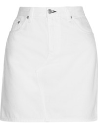 weißer Jeans Minirock