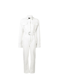 weißer Jumpsuit aus Leder von Manokhi