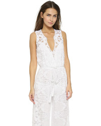 weißer Jumpsuit aus Spitze von Miguelina