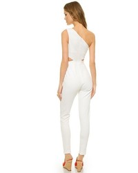 weißer Jumpsuit mit Ausschnitten von Hunter Bell