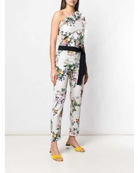 weißer Jumpsuit mit Blumenmuster von Liu Jo