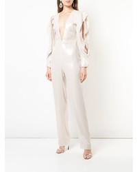 weißer Jumpsuit mit Rüschen von Rubin Singer