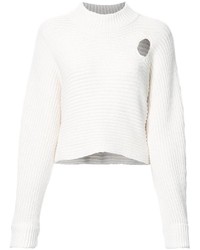weißer kurzer Pullover von Alexander Wang