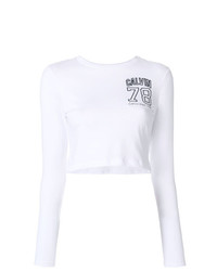 weißer kurzer Pullover von Calvin Klein Jeans