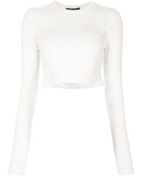 weißer kurzer Pullover von Derek Lam