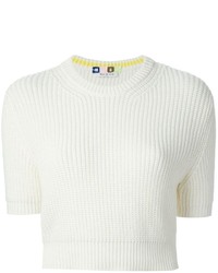 weißer kurzer Pullover von MSGM