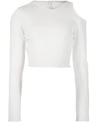 weißer kurzer Pullover von Thierry Mugler