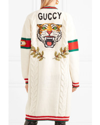 weißer lange Strickjacke von Gucci