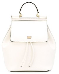 weißer Leder Rucksack von Dolce & Gabbana