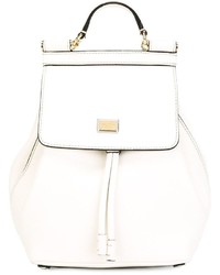 weißer Leder Rucksack von Dolce & Gabbana