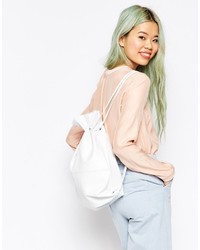 weißer Leder Rucksack von Asos