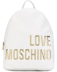 weißer Leder Rucksack von Love Moschino