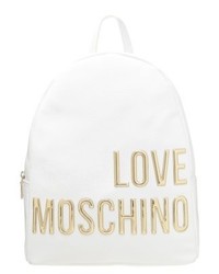 weißer Leder Rucksack von Moschino