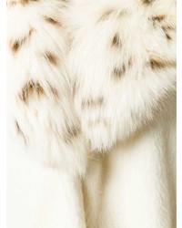 weißer Mantel mit einem Pelzkragen von Christian Dior Vintage
