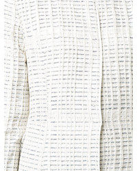 weißer Mantel mit Reliefmuster von Oscar de la Renta