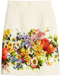 weißer Minirock mit Blumenmuster von Dolce & Gabbana