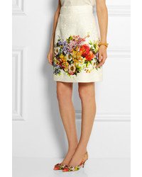 weißer Minirock mit Blumenmuster von Dolce & Gabbana