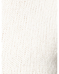 weißer Mohair Pullover mit einem Rundhalsausschnitt von Balmain