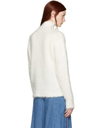 weißer Mohair Rollkragenpullover von MSGM