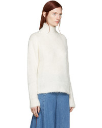 weißer Mohair Rollkragenpullover von MSGM