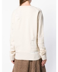 weißer Oversize Pullover von Helmut Lang