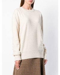 weißer Oversize Pullover von Helmut Lang