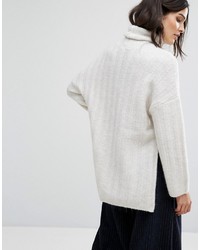 weißer Oversize Pullover von Selected