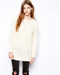 weißer Oversize Pullover von Monki