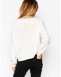 weißer Oversize Pullover von Asos