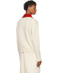 weißer Polo Pullover von Jil Sander