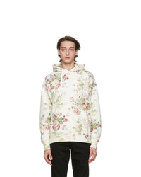 weißer Pullover mit einem Kapuze mit Blumenmuster