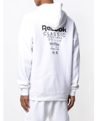 weißer Pullover mit einem Kapuze von Reebok